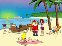 download grote Kerstmis strand desktop achtergrond (543 KB)