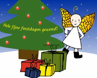 download grote Kerstmis Engeltjes kado desktop achtergrond (163 KB) - 1024 x 768 pixels